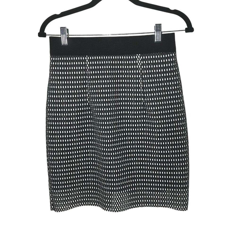 NEW Milly Women's‎ Black White Mini Polka Dot Patterned Pencil Skirt Size 6